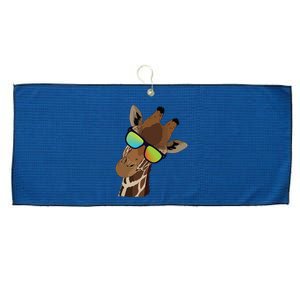 Good Time Hipster Giraffe, Giraffe Sunglasses Gift Large Microfiber Waffle Golf Towel