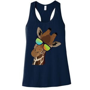 Good Time Hipster Giraffe, Giraffe Sunglasses Gift Women's Racerback Tank