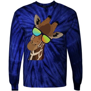 Good Time Hipster Giraffe, Giraffe Sunglasses Gift Tie-Dye Long Sleeve Shirt