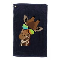 Good Time Hipster Giraffe, Giraffe Sunglasses Gift Platinum Collection Golf Towel