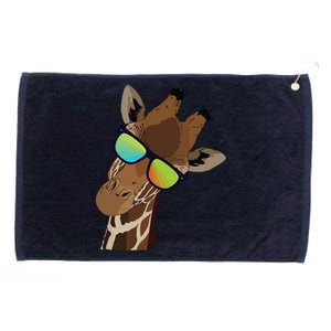 Good Time Hipster Giraffe, Giraffe Sunglasses Gift Grommeted Golf Towel