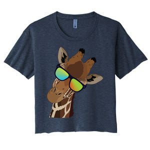 Good Time Hipster Giraffe, Giraffe Sunglasses Gift Women's Crop Top Tee