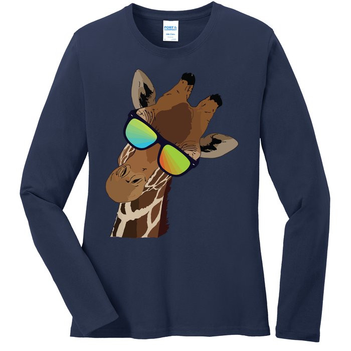 Good Time Hipster Giraffe, Giraffe Sunglasses Gift Ladies Long Sleeve Shirt