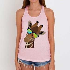 Good Time Hipster Giraffe, Giraffe Sunglasses Gift Women's Knotted Racerback Tank