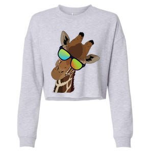 Good Time Hipster Giraffe, Giraffe Sunglasses Gift Cropped Pullover Crew