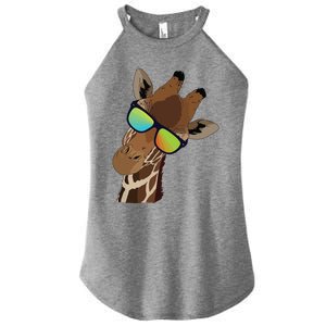 Good Time Hipster Giraffe, Giraffe Sunglasses Gift Women's Perfect Tri Rocker Tank