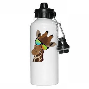 Good Time Hipster Giraffe, Giraffe Sunglasses Gift Aluminum Water Bottle