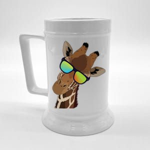 Good Time Hipster Giraffe, Giraffe Sunglasses Gift Beer Stein