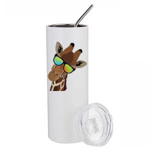 Good Time Hipster Giraffe, Giraffe Sunglasses Gift Stainless Steel Tumbler