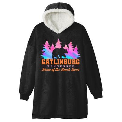 Gatlinburg Tennessee Home Of The Black Bear Hooded Wearable Blanket
