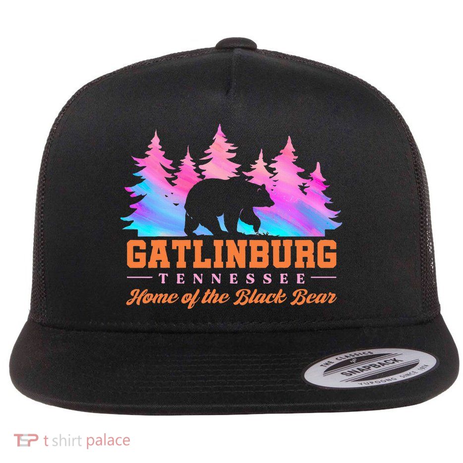 Gatlinburg Tennessee Home Of The Black Bear Flatbill Hat