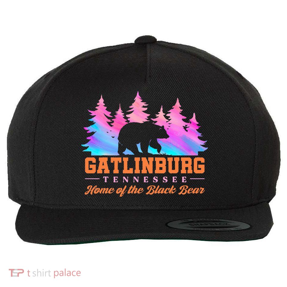 Gatlinburg Tennessee Home Of The Black Bear Wool Snapback Cap