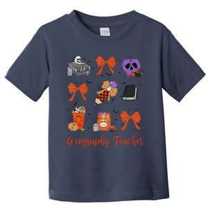 Geography Teacher Halloween Pencil Halloween Coquette Toddler T-Shirt