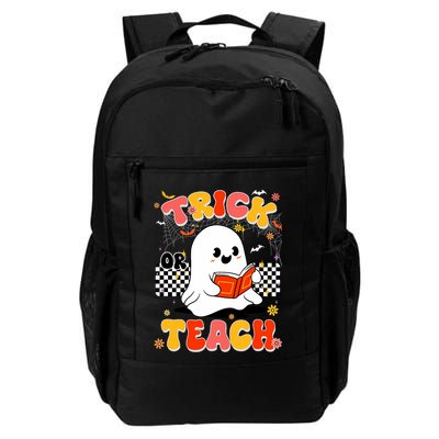 Groovy Teacher Halloween Retro Trick Or Teach Floral Ghost Backpack