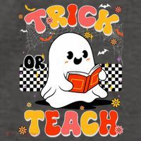 Groovy Teacher Halloween Retro Trick Or Teach Floral Ghost Vector Backpack
