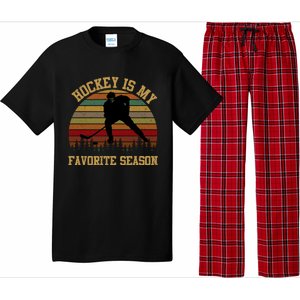 Graphic Tee Hockey Is My Favorite Season Great Gift Pajama Set