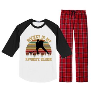 Graphic Tee Hockey Is My Favorite Season Great Gift Raglan Sleeve Pajama Set