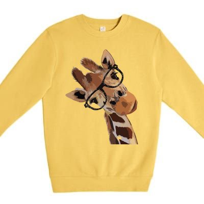 Good Time Hipster Giraffe Cute Giraffe Sunglasses Premium Crewneck Sweatshirt