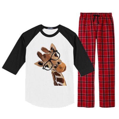 Good Time Hipster Giraffe Cute Giraffe Sunglasses Raglan Sleeve Pajama Set