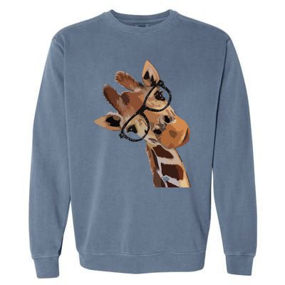 Good Time Hipster Giraffe Cute Giraffe Sunglasses Garment-Dyed Sweatshirt