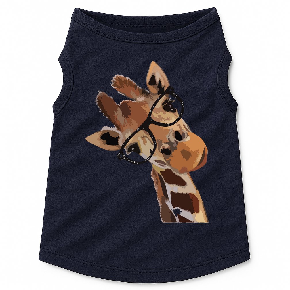 Good Time Hipster Giraffe Cute Giraffe Sunglasses Doggie Tank