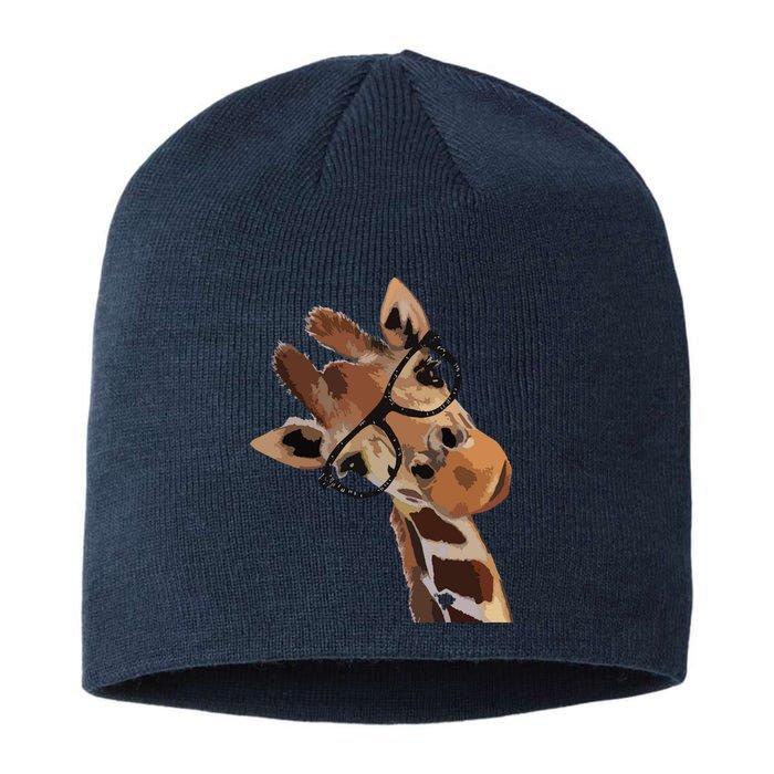 Good Time Hipster Giraffe Cute Giraffe Sunglasses Sustainable Beanie