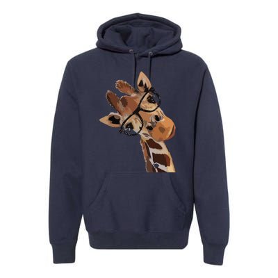 Good Time Hipster Giraffe Cute Giraffe Sunglasses Premium Hoodie