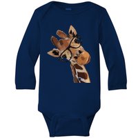 Good Time Hipster Giraffe Cute Giraffe Sunglasses Baby Long Sleeve Bodysuit