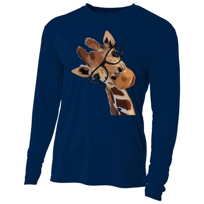 Good Time Hipster Giraffe Cute Giraffe Sunglasses Cooling Performance Long Sleeve Crew