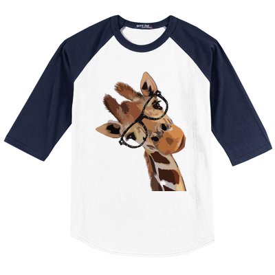 Good Time Hipster Giraffe Cute Giraffe Sunglasses Baseball Sleeve Shirt