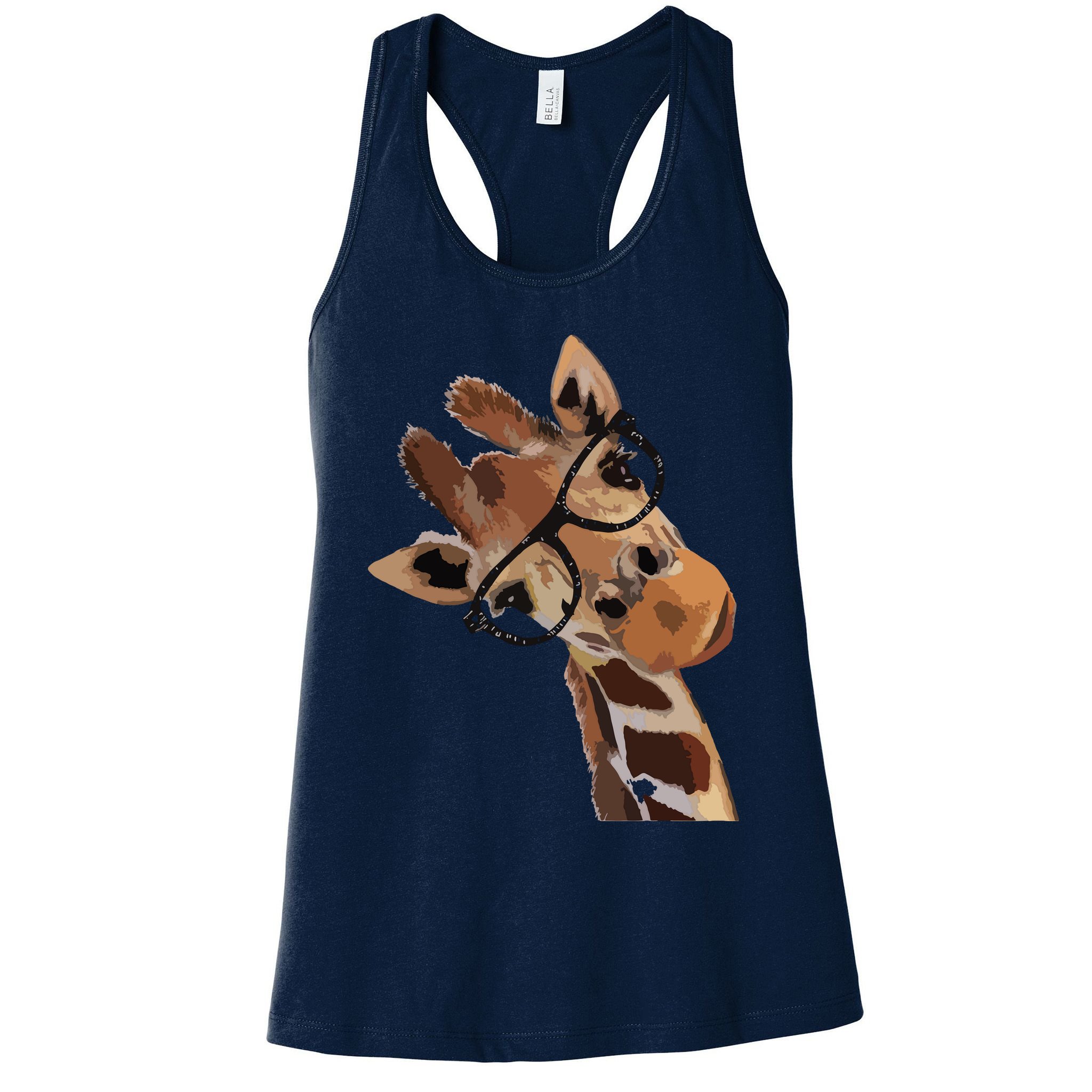 Good Time Hipster Giraffe Cute Giraffe Sunglasses Womens Tank Top