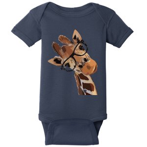 Good Time Hipster Giraffe Cute Giraffe Sunglasses Baby Bodysuit