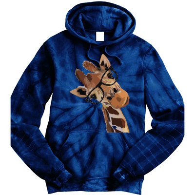 Good Time Hipster Giraffe Cute Giraffe Sunglasses Tie Dye Hoodie