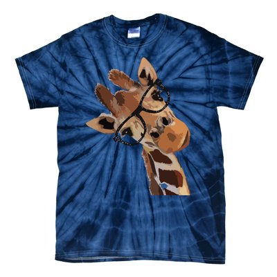 Good Time Hipster Giraffe Cute Giraffe Sunglasses Tie-Dye T-Shirt