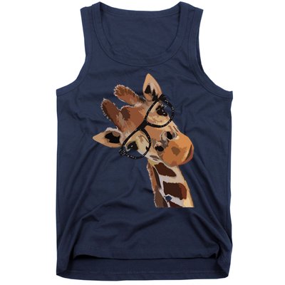 Good Time Hipster Giraffe Cute Giraffe Sunglasses Tank Top