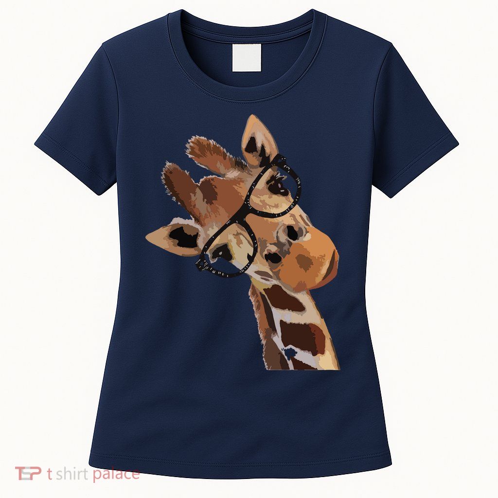 Good Time Hipster Giraffe Cute Giraffe Sunglasses Womens T-Shirt