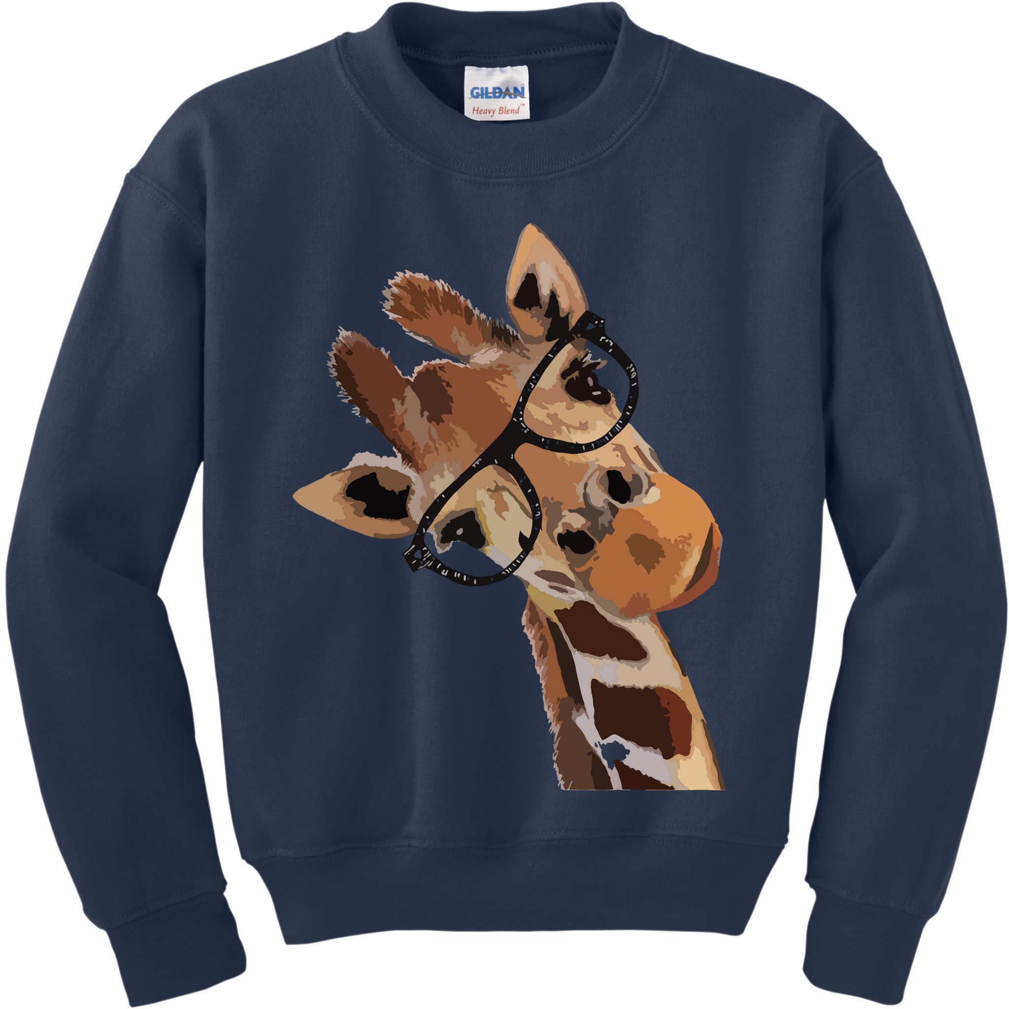 Good Time Hipster Giraffe Cute Giraffe Sunglasses Kids Sweatshirt
