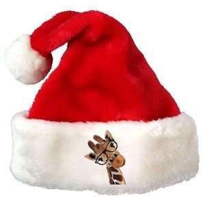 Good Time Hipster Giraffe Cute Giraffe Sunglasses Premium Christmas Santa Hat