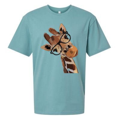 Good Time Hipster Giraffe Cute Giraffe Sunglasses Sueded Cloud Jersey T-Shirt