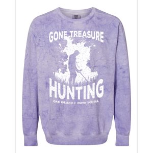 Gone Treasure Hunting Oak Island Funny Retro Metal Detector Gift Colorblast Crewneck Sweatshirt