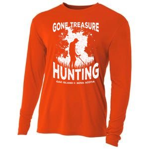 Gone Treasure Hunting Oak Island Funny Retro Metal Detector Gift Cooling Performance Long Sleeve Crew