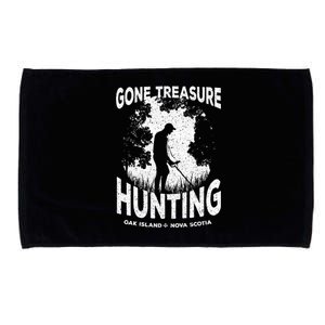 Gone Treasure Hunting Oak Island Funny Retro Metal Detector Gift Microfiber Hand Towel