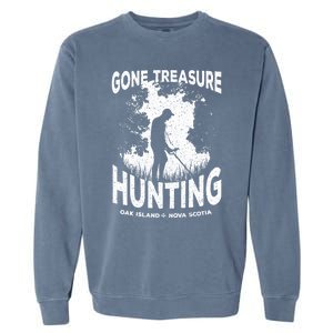 Gone Treasure Hunting Oak Island Funny Retro Metal Detector Gift Garment-Dyed Sweatshirt