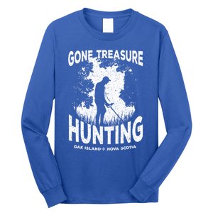 Gone Treasure Hunting Oak Island Funny Retro Metal Detector Gift Long Sleeve Shirt