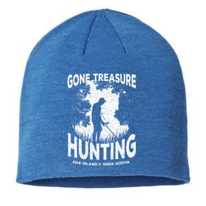 Gone Treasure Hunting Oak Island Funny Retro Metal Detector Gift Sustainable Beanie