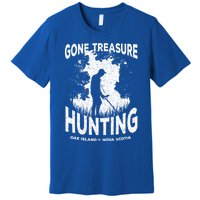 Gone Treasure Hunting Oak Island Funny Retro Metal Detector Gift Premium T-Shirt