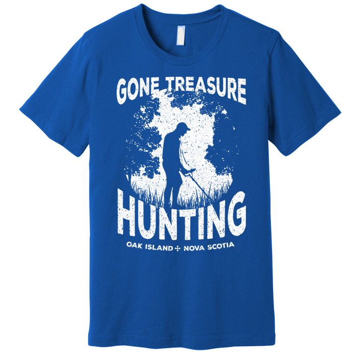 Gone Treasure Hunting Oak Island Funny Retro Metal Detector Gift Premium T-Shirt