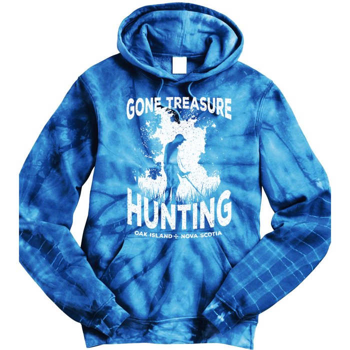 Gone Treasure Hunting Oak Island Funny Retro Metal Detector Gift Tie Dye Hoodie