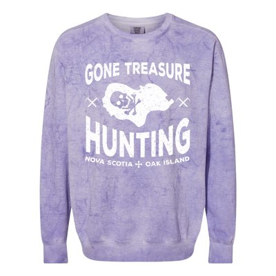 Gone Treasure Hunting Oak Island Templar Vintage Metal Detec Gift Colorblast Crewneck Sweatshirt