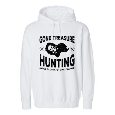 Gone Treasure Hunting Oak Island Templar Vintage Metal Detec Gift Garment-Dyed Fleece Hoodie